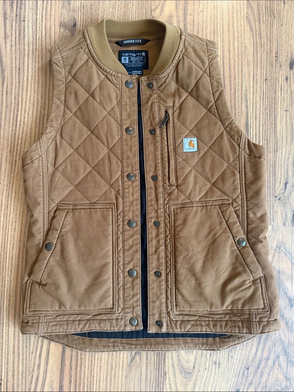 Carhartt Women's Rugged Flex Relaxed Fit Canvas Insulated Rib Collar Vest XS - Picture 2 of 7